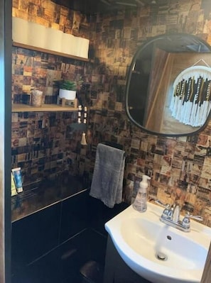 Fairly glam and spacious bathroom!