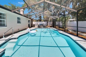 Sparkling pool just steps from the door