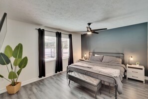 Bedroom #3 features a king bed and a private en suite bathroom