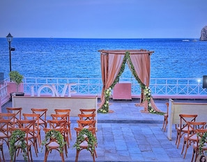 Outdoor banquet area