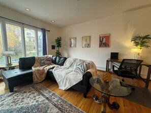 Comfortable living area with basics
