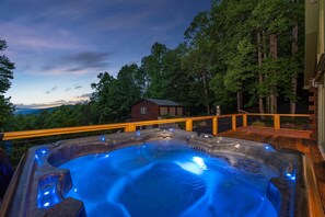 Soak in the hot tub after a full day of adventure in Asheville