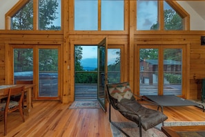 Step outside onto the deck for fresh mountain air and views