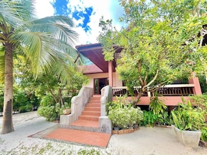 The outside and entranceway