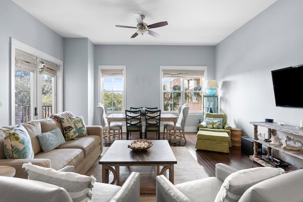 Open-concept living.