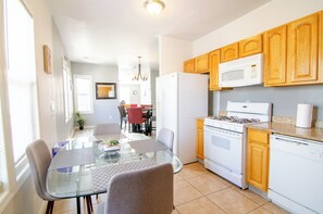 Modern dining area next to the kitchen