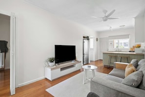 Living room with Kitchen view