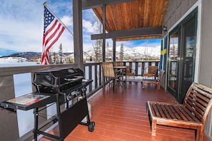 Front Deck with Seating and Gas Grill