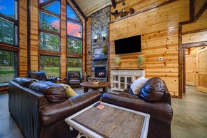Curl up in the inviting living room & stream your favorites on the smart TV