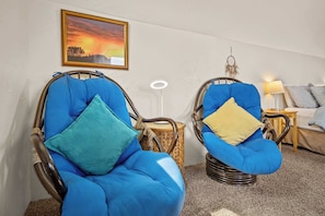 Relax and read in these comfortable armchairs.