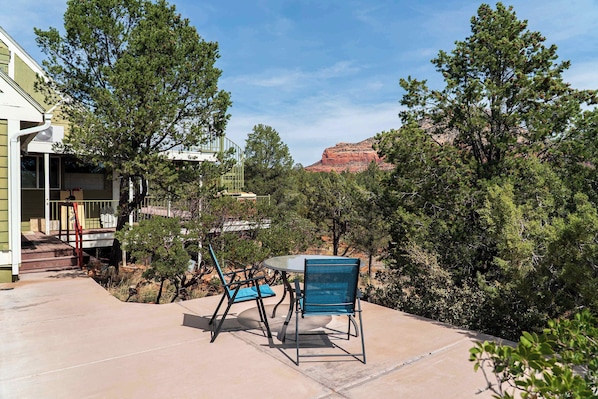 Relax and unwind on your private patio with stunning red rock views.
