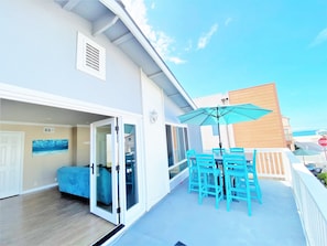 Surf View Upper Unit French doors open to your Ocean & Catalina View balcony