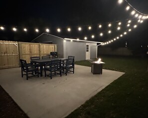 Enjoy a fire on the patio after a long day of exploring Pensacola!