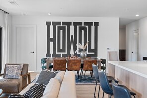 Seamlessly connected kitchen, dining, and living areas – perfect for socializing
