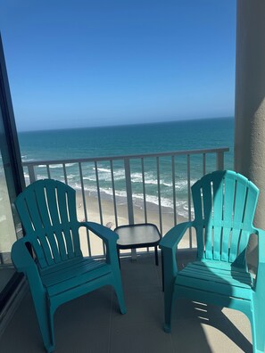 Enjoy the serenity this balcony brings in the morning
