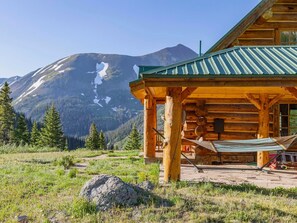 Backside of the cabin looking towards 13,500'+ Gravel Mountain