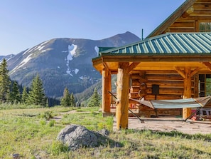 Backside of the cabin looking towards 13,500'+ Gravel Mountain