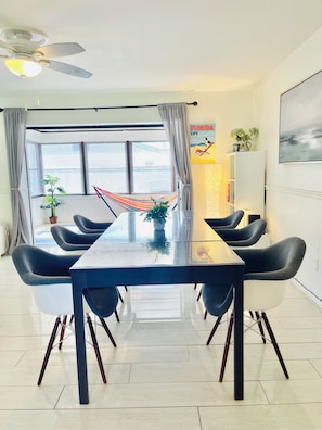 Open plan living room. Extra chairs available.