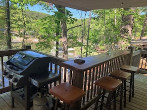 Upper deck bar and Weber grill