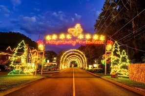 Resort Entrance decked out for Christmas