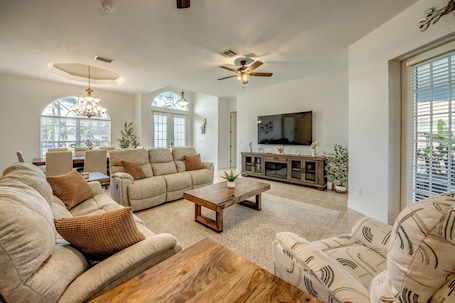 Reclining sofa in Family Room