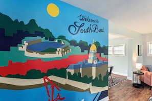 Handpainted wall mural perfect for taking those memorable vacation photos!