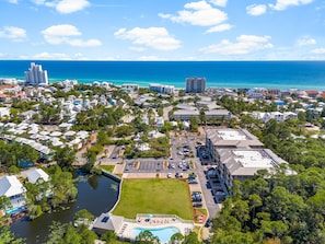 Enjoy the pool onsite as well as the green space.