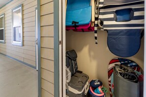 The storage closet provides all of your beach essentials