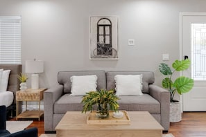 Sofa pulls out into a full bed