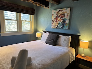 The second of two queen bedrooms. This bedroom has a secret Harry Potter loft above!