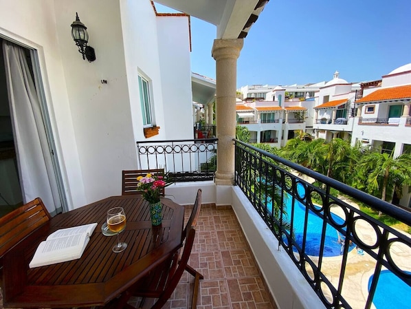 Balcony view to the pool