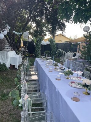 Outdoor banquet area