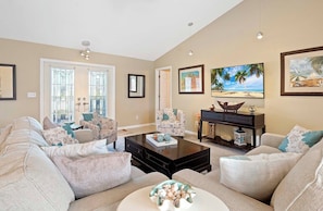 Cozy Living Room with TV and Comfortable Couches