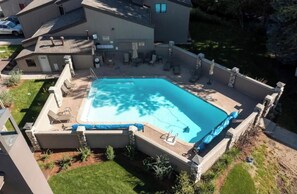 Aerial view of outdoor pool