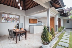 Dining area and kitchen