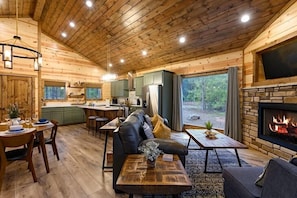 Comfortable queen sleeper to accommodate 2 additional guests