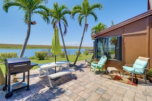 Furnished Patio | Grill | Outdoor Dining Area | Lake Views