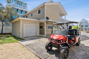 Onsite golf cart.