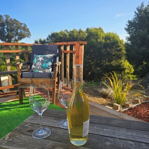 Relax and Enjoy a glass of wine on our large 10×8 deck 