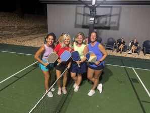Private Pickle Ball Court, lights for night play too!