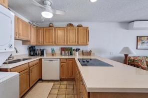 Fully stocked kitchen area