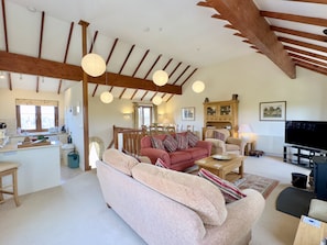 Living room in Wharf Cottage Holiday Cottage, Padstow, North Cornwall