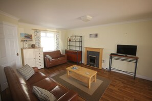 Living room of holiday cottage, Kegyn in Harlyn Bay, Padstow, North Cornwall