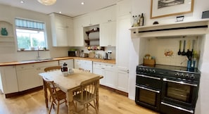 View of kitchen and oven at Treaaron Holiday Cottage, St Merryn, North Cornwall