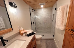 Lower Level Bathroom with walk-in shower and heated floor.
