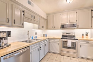 Fully-stocked kitchen