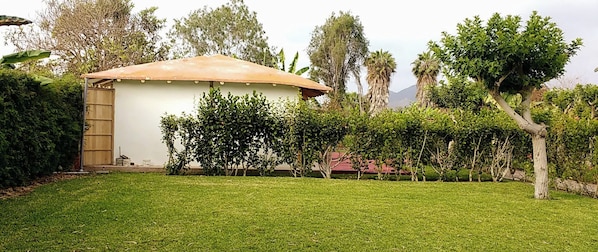 Side view of the bungalows