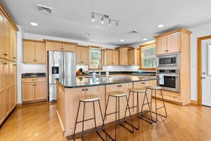 The kitchen has plenty of counter space to prepare your favorite meal