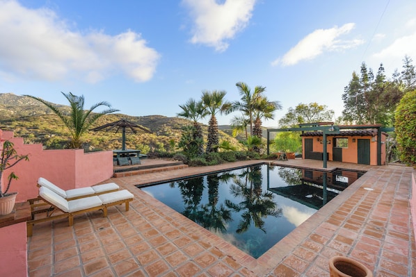 Pool overlooking mountain view - pool is not heated.