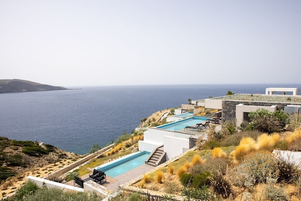 Endearing Crete Beachfront Villa | Villa Minoan Horizon | 5 Bedrooms | Breathtaking Sea Views | Private Pool | Private Furnished Terrace with BBQ Facilities and Shaded Outdoor Dining Area | Prime Location | Heraklion